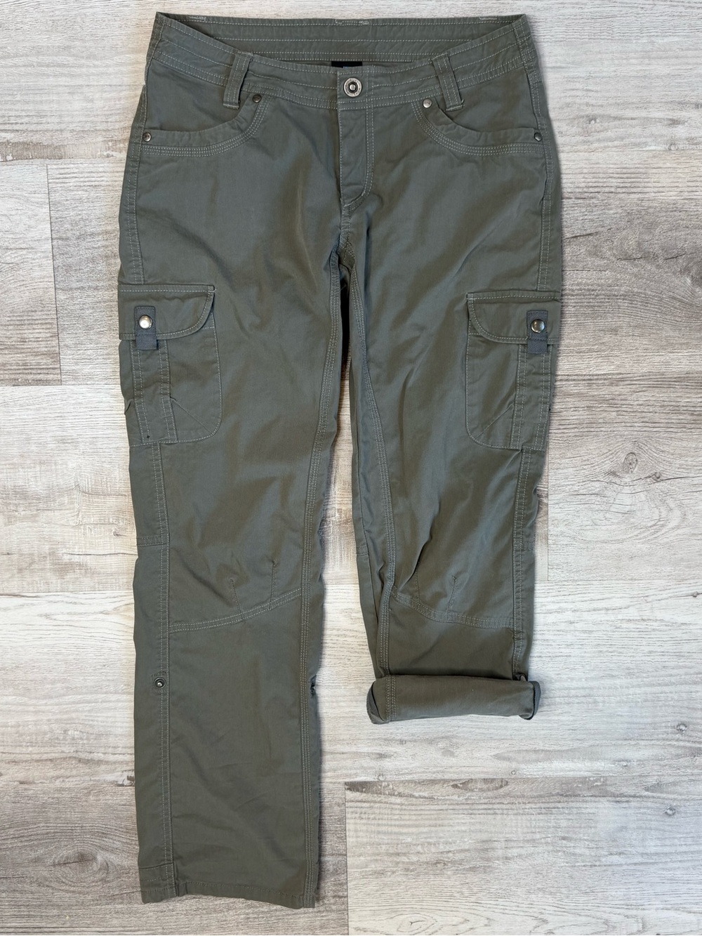 Kühl Women's Splash Roll Up Olive Green Straight Leg Cargo Pants Size 6 S 30”